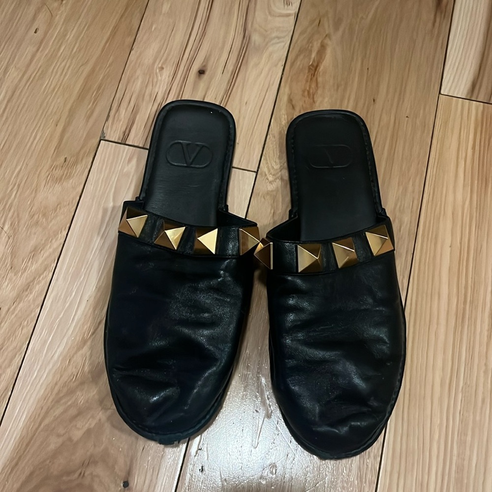 Valentino Stud Flat Mules
